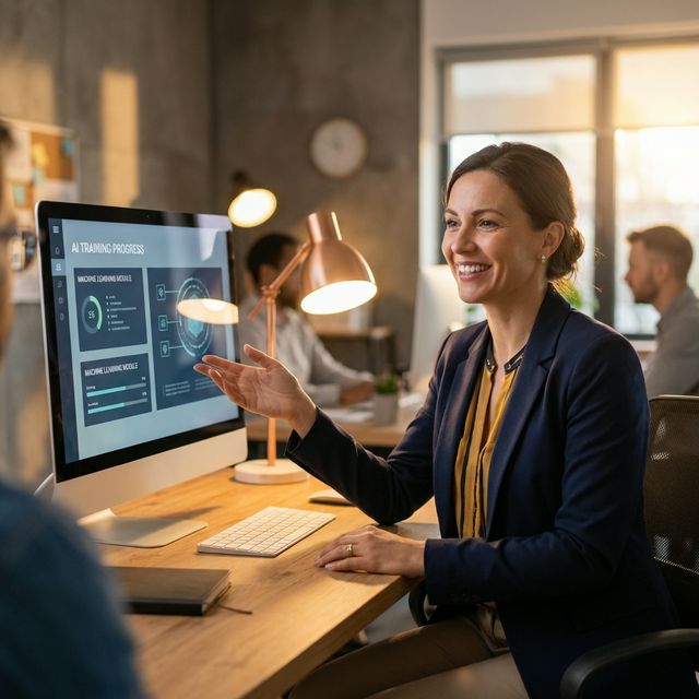 Sarah training the AI system