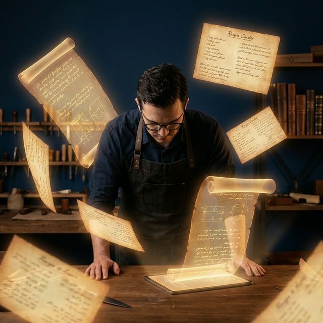 Prompt Engineering workshop with recipe scrolls