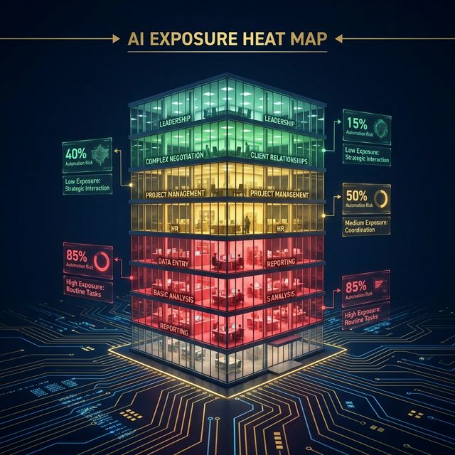 White-collar AI exposure heat map