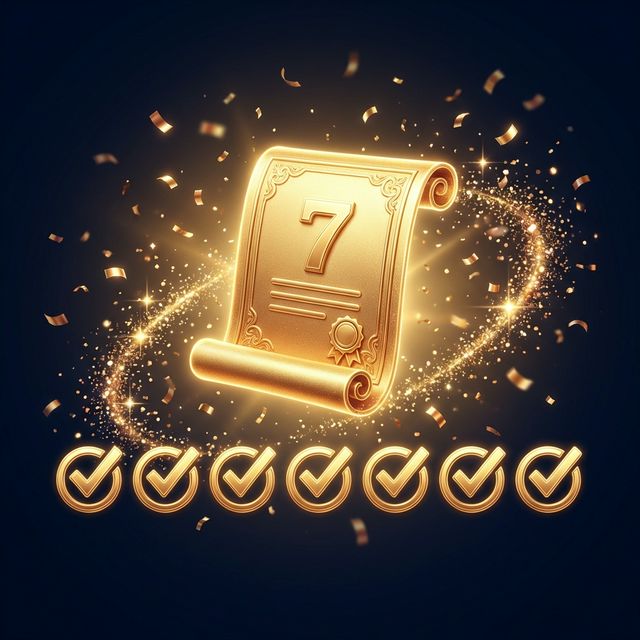Course completion — 7 modules mastered with golden certificate